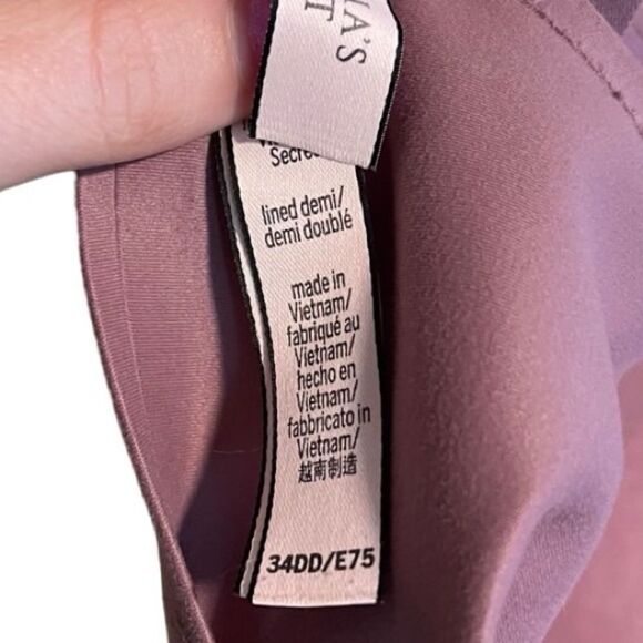Victoria’s Secret- Lined Demi Bra in Mauve w Solid Lace Trim Underwire, 34DD - Picture 2 of 8